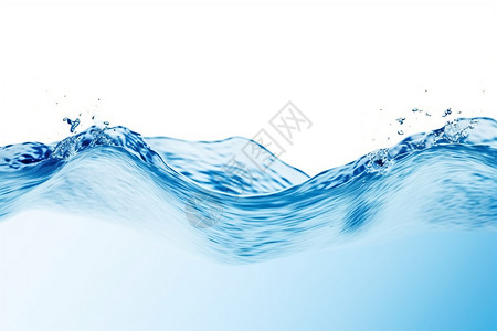 蓝色水浪白色背景上的蓝色水波设计图片