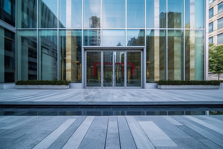 写字楼玻璃门现代建筑企业大楼入口设计图片