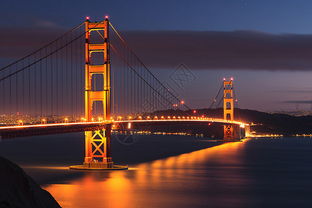 城市交通大桥的夜景图片