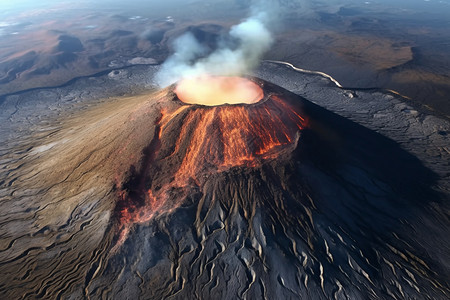 地热火山洞口图片