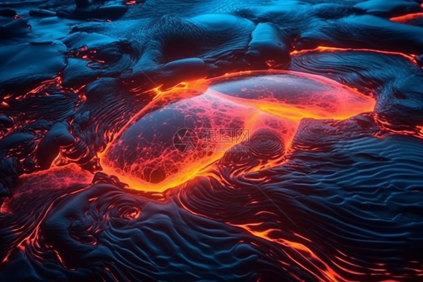 发光的熔岩泻湖图片