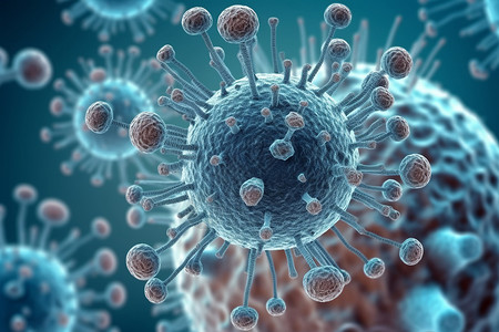 病毒细胞的三维医学图像背景图片