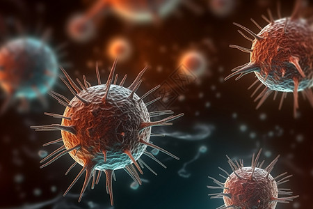 病毒细胞的医学图像背景图片