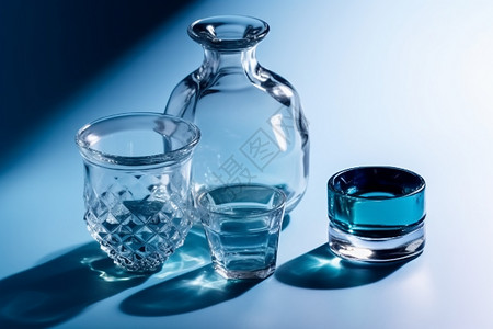 玻璃水瓶各种玻璃材料容器设计图片