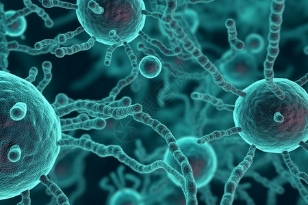 链球菌病毒的3d抽象医学图像背景图片