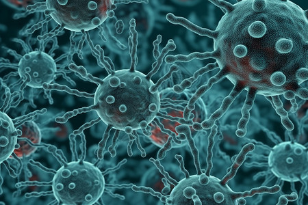 链球菌病毒细胞的3d抽象医学图像背景图片