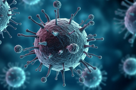 病毒细胞的三维医学图像图片