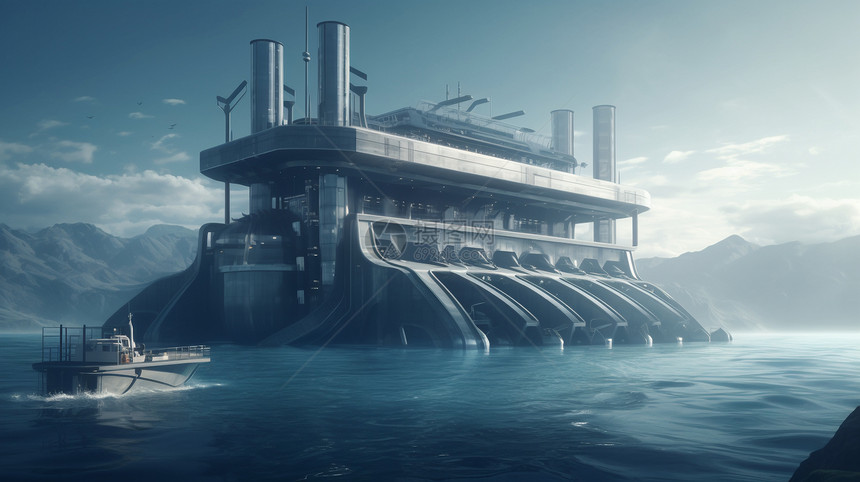 海洋电站的可持续能源插图图片
