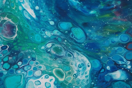 漆纹理蓝色气泡丙烯酸漆设计图片