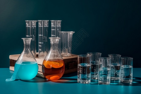 实验室的化学量杯图片