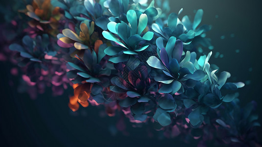 漂浮的蓝色花瓣背景图片