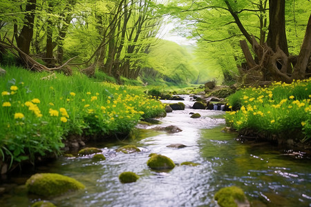 自然溪流风景图片