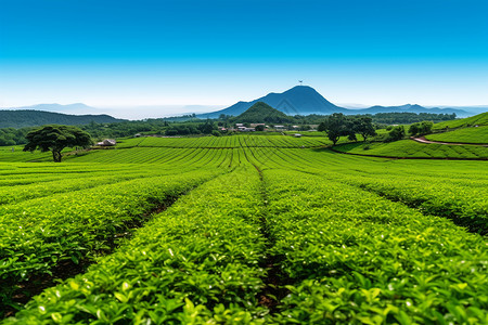 茶叶产业园植物种植园多汁的农业高清图片