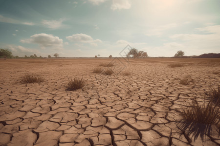 贫瘠干涸的田野背景图片