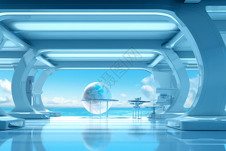 未来的空间实验室背景图片