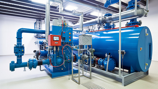水泵素材工业废水处理厂的水泵和管道设计图片