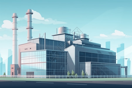 现代化的工厂厂房背景图片