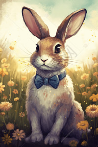 戴领结的兔子图片