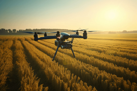 工业农业无人机在盘旋设计图片