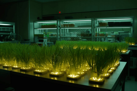 绿色作物作物抗病实验室设计图片
