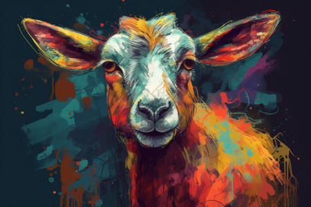 彩色的羊背景图片