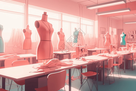 演出服装设计师时装设计教室插画