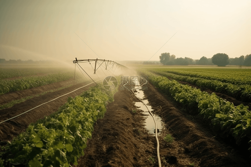 先进的田间灌溉系统图片