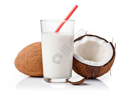 椰子冻图片新鲜的椰奶饮品背景