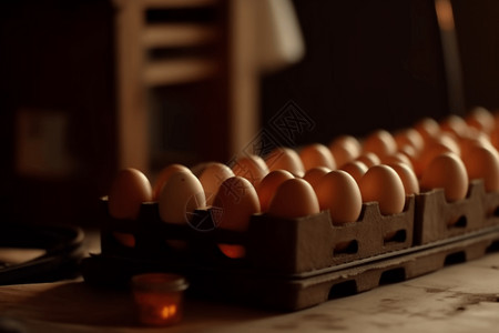 桌子上的鸡蛋纸箱背景