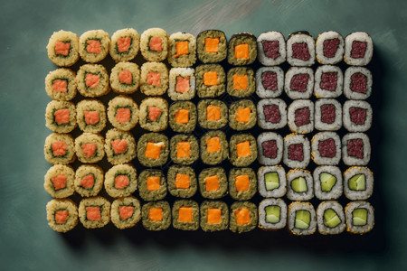 一盘寿司卷图片