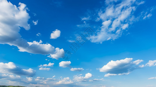 蓝蓝的天上白云飘蓝蓝的天空中浮动的白云背景