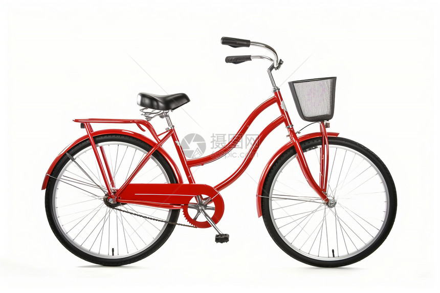 复古红色自行车图片