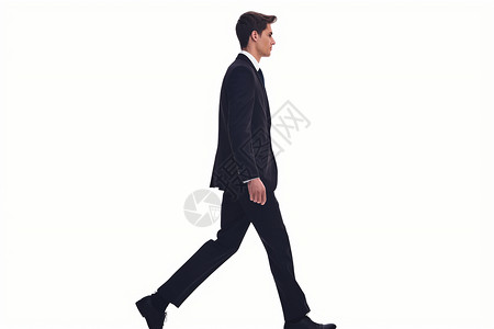 职场走路的商务年轻男人图片