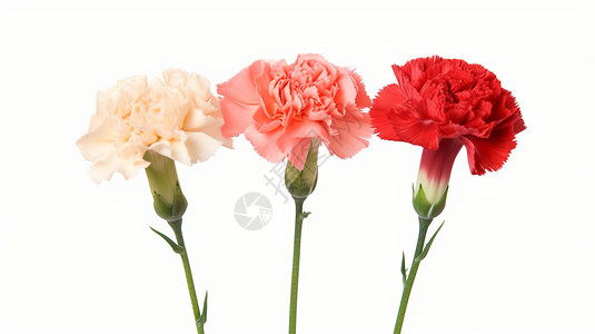 新鲜的康乃馨花朵背景图片