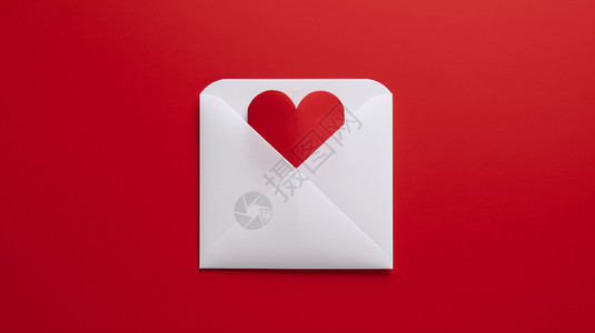 信纸红色红色恋爱信封背景