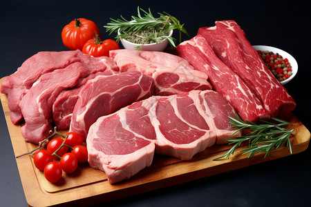 新鲜的食品生肉背景图片