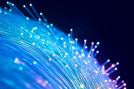蓝色纤维科技光纤网络线背景背景