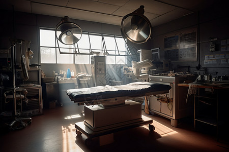 医院里的手术台背景图片