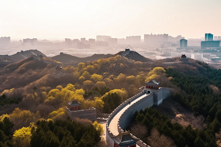 美丽的城墙建筑背景图片