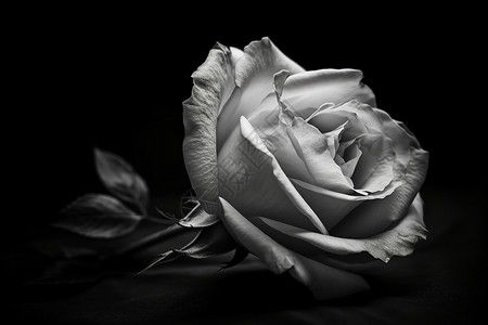 玫瑰黑白质感优雅玫瑰背景