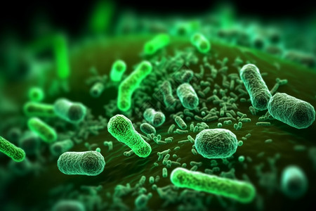 微观绿色生物体细菌图片