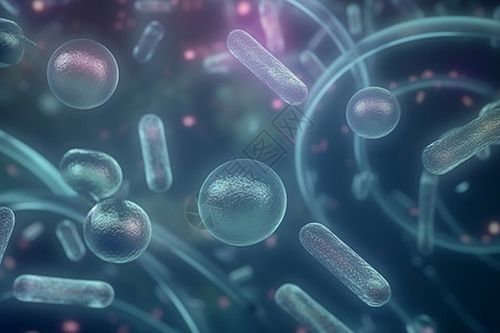 繁殖群生物体细菌3D概念图设计图片