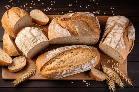 手工制作面包五谷杂粮面包背景