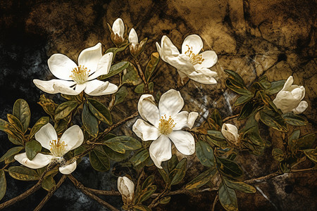 白色的茉莉花背景图片