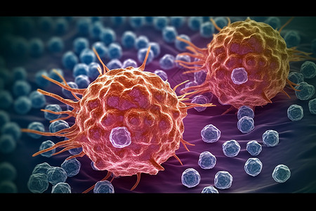 癌细胞的繁殖过程概念图背景图片