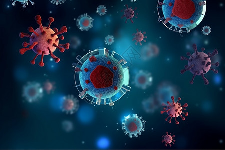 病毒元素几何微生物学粒子元素背景设计图片