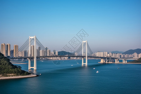 海景住宅市中心大桥建筑背景