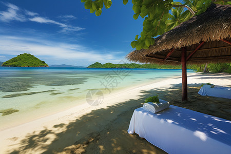 斐济热带海滩背景