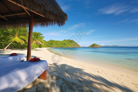 斐济巴厘岛周边的度假海滩背景