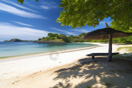 斐济岛的热带海滩高清图片